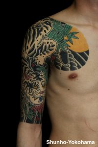 和彫り 手彫り 刺青 タトゥー tattoo 横浜 俊宝 虎 tiger 入れ墨