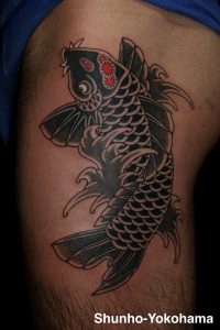 和彫り 手彫り 刺青 タトゥー tattoo 横浜 俊宝 鯉 carp 入れ墨