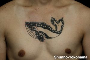 和彫り 手彫り 刺青 タトゥー tattoo 横浜 俊宝 鯨 入れ墨
