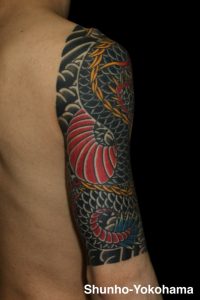 和彫り 手彫り 刺青 タトゥー tattoo 横浜 俊宝 龍 dragon 入れ墨