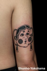 和彫り 手彫り 刺青 タトゥー tattoo 横浜 俊宝 面 お面 mask おかめ 入れ墨
