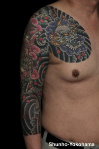 和彫り 手彫り 刺青 タトゥー tattoo 横浜 俊宝 唐獅子 鬼 入れ墨
